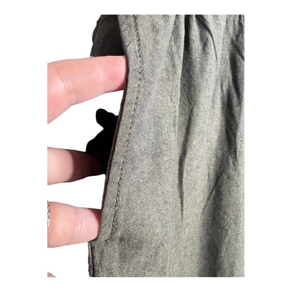 ZARA Olive High Waist Drawstring Wide Leg Trousers Small NEW - Picture 3 of 11